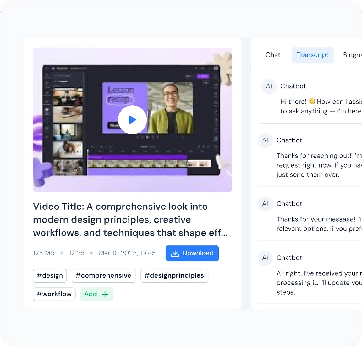 Meeting transcription interface